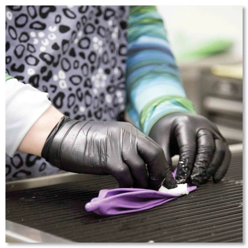 Outlet Nitrile Exam Gloves, Powder-Free, 3 mil, Small, Black, 100/Box, 10 Boxes/Carton Cleaning & Janitorial Supplies