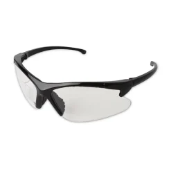 Outlet 2.0 Diopter Dual Readers Safety Glasses - Black Frame, Clear Hardcoat Scratch-Resistant Lens Eye Protection