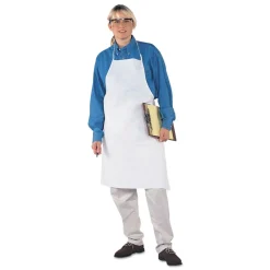 Hot 28 in. x 40 in. A20 Apron - One Size Fits All/White (100/Carton) Cooking Aprons