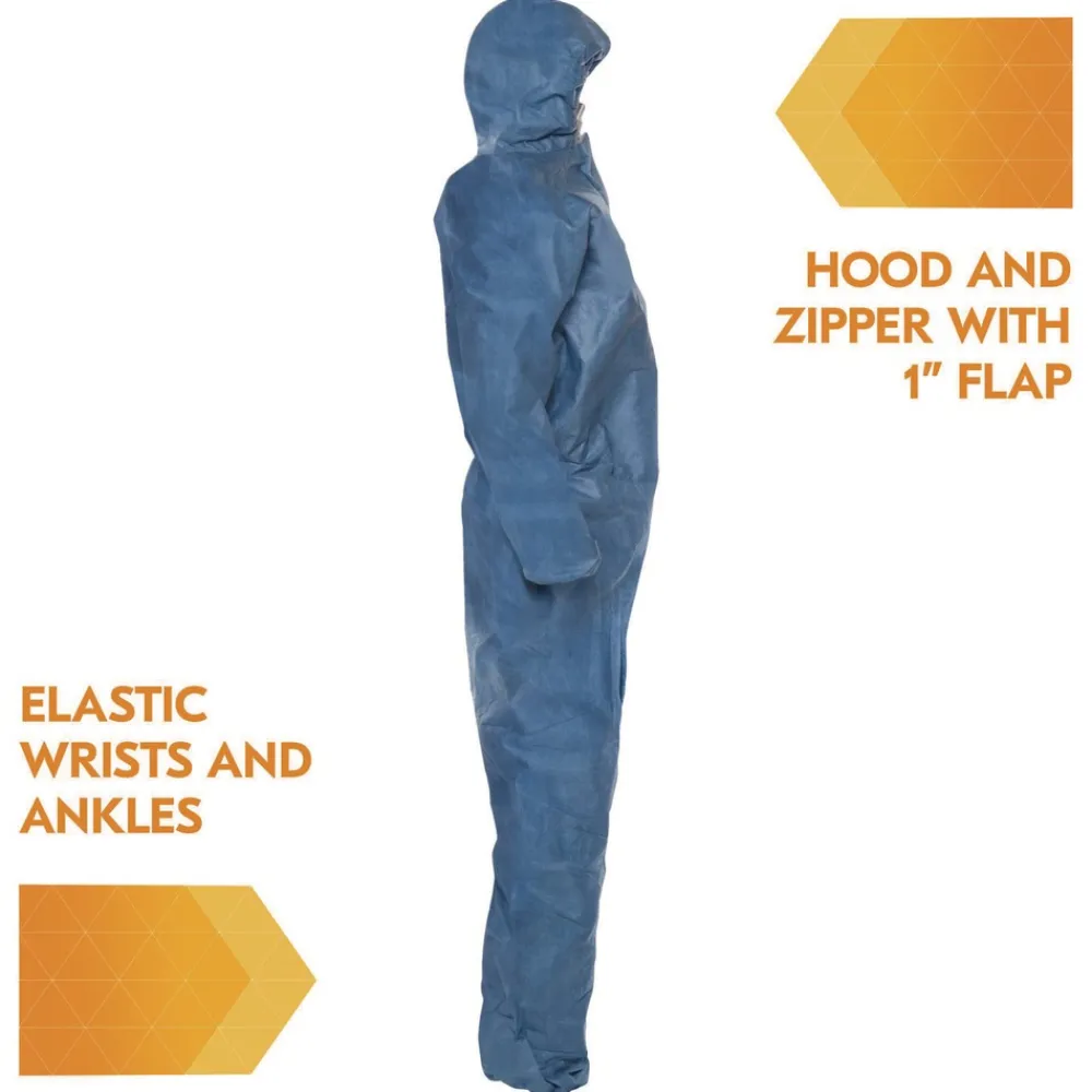 Hot A20 Breathable Particle Protection Coveralls - 3X-Large/Blue (20/Carton) Bib Overalls