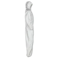 Best A30 Elastic-Back and Cuff Hooded Coveralls - Medium, White (25/Carton) Bib Overalls