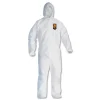Sale A20 Elastic-Back, Cuff, and Ankles Hooded Coveralls - Quadruple Extra Large, White (20/Carton) Bib Overalls
