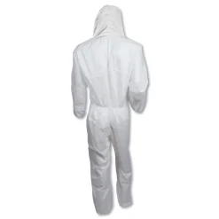 Sale A20 Elastic-Back, Cuff, and Ankles Hooded Coveralls - Quadruple Extra Large, White (20/Carton) Bib Overalls