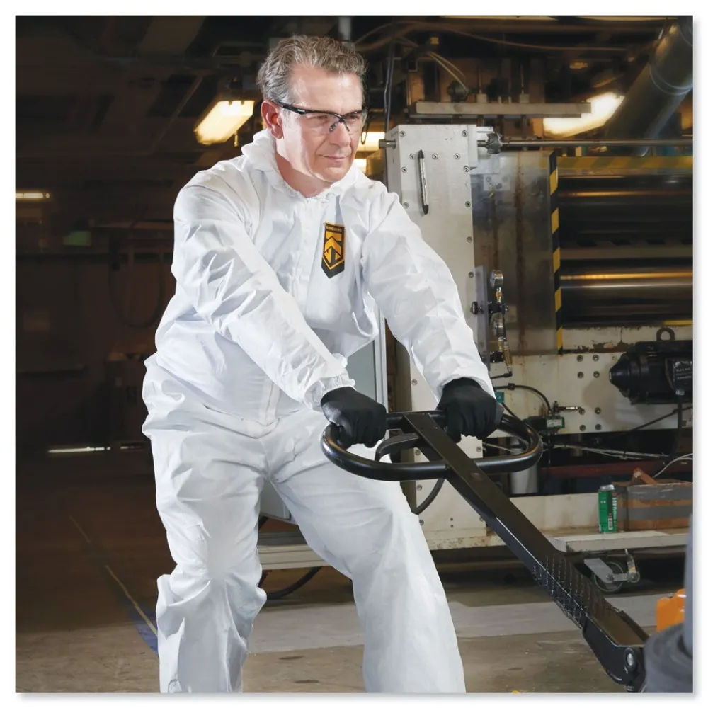 Sale A20 Elastic-Back, Cuff, and Ankles Hooded Coveralls - Quadruple Extra Large, White (20/Carton) Bib Overalls