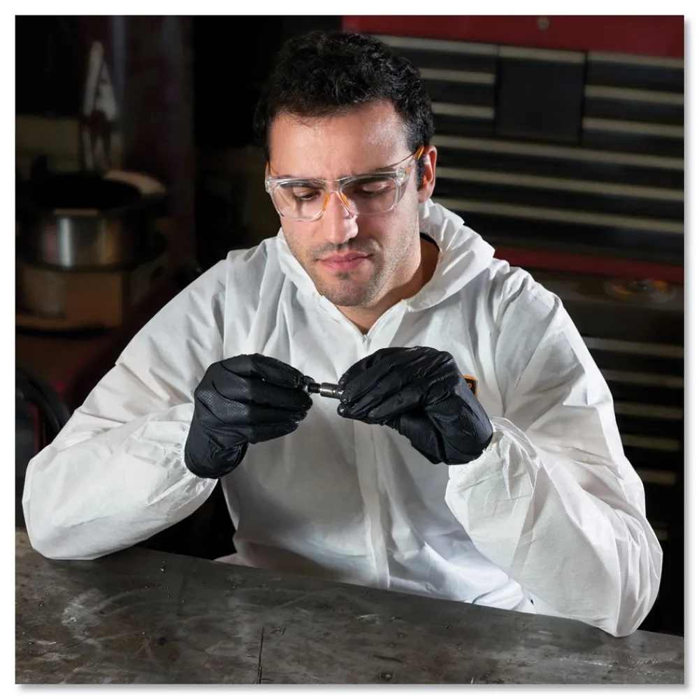 Sale A20 Elastic-Back, Cuff, and Ankles Hooded Coveralls - Quadruple Extra Large, White (20/Carton) Bib Overalls