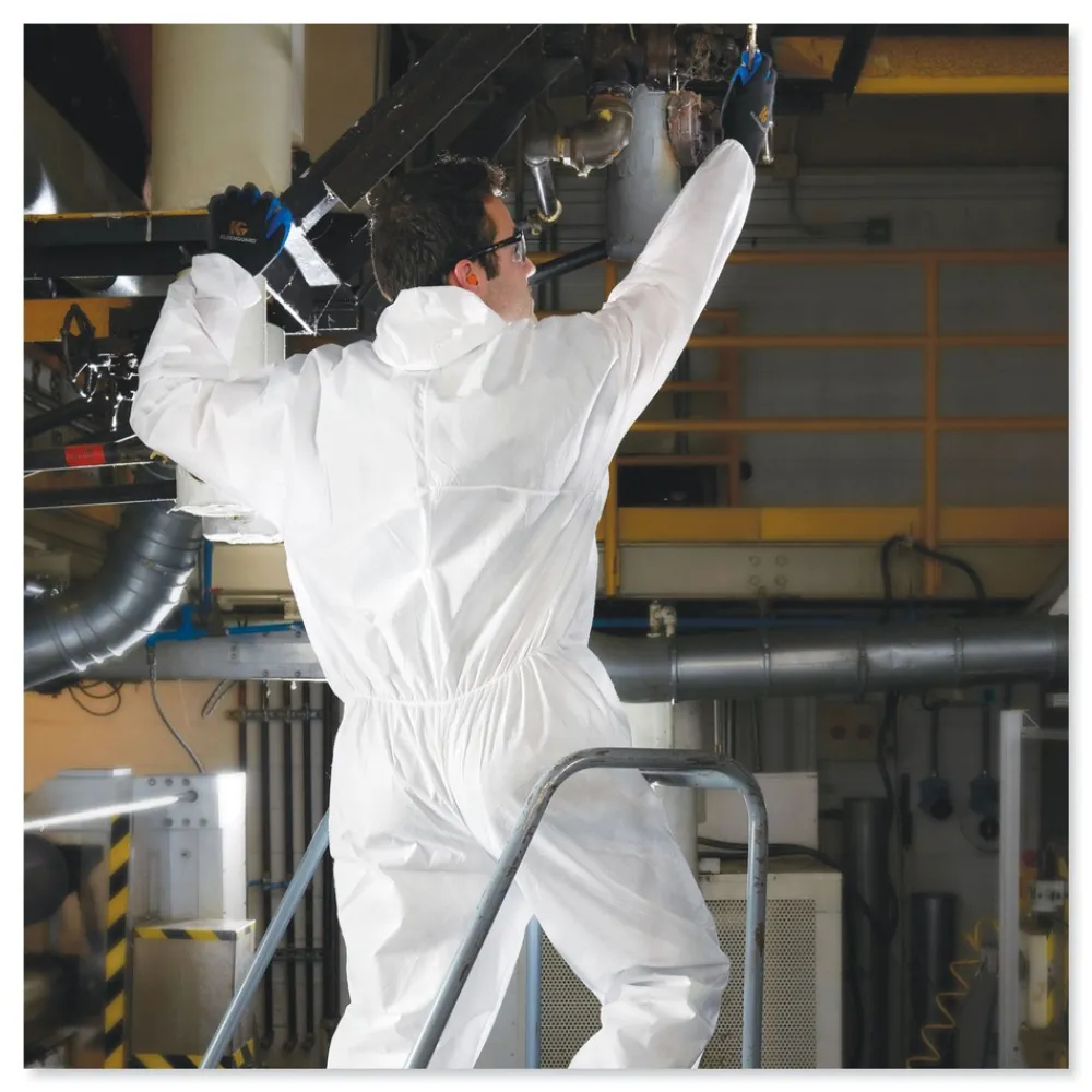 Sale A20 Elastic-Back, Cuff, and Ankles Hooded Coveralls - Quadruple Extra Large, White (20/Carton) Bib Overalls