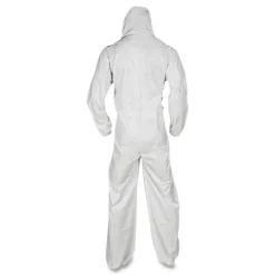 Clearance A20 Elastic-Back, Hood and Boots Breathable Particle Protection Coveralls - Quadruple Extra Large, White (20/Carton) Bib Overalls