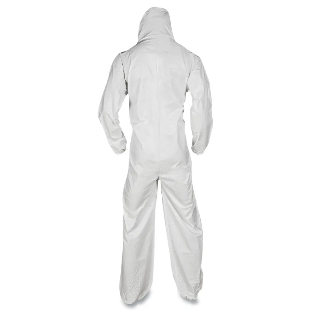 Clearance A20 Elastic-Back, Hood and Boots Breathable Particle Protection Coveralls - Quadruple Extra Large, White (20/Carton) Bib Overalls