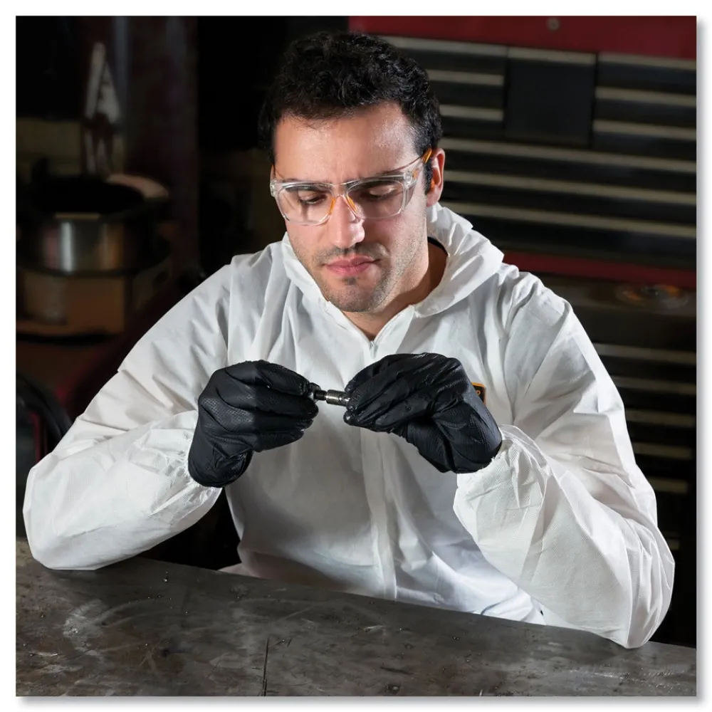 Clearance A20 Elastic-Back, Hood and Boots Breathable Particle Protection Coveralls - Quadruple Extra Large, White (20/Carton) Bib Overalls