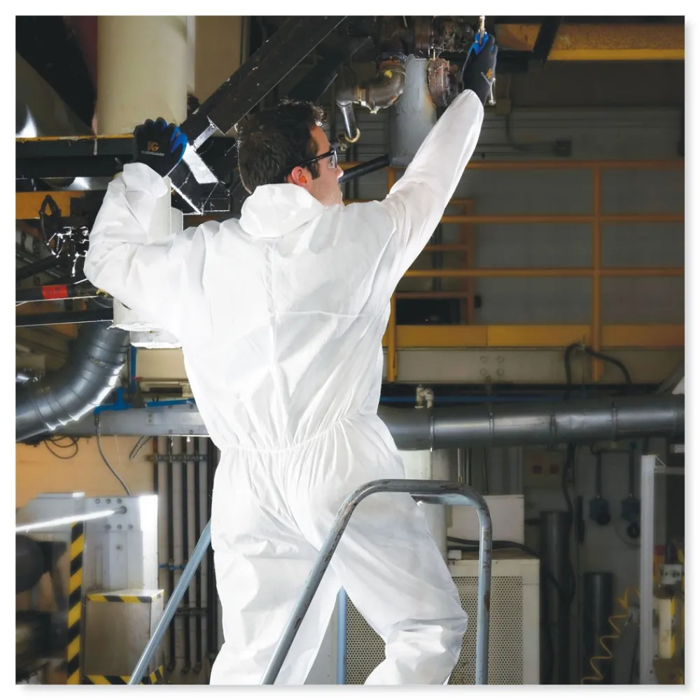 Clearance A20 Elastic-Back, Hood and Boots Breathable Particle Protection Coveralls - Quadruple Extra Large, White (20/Carton) Bib Overalls