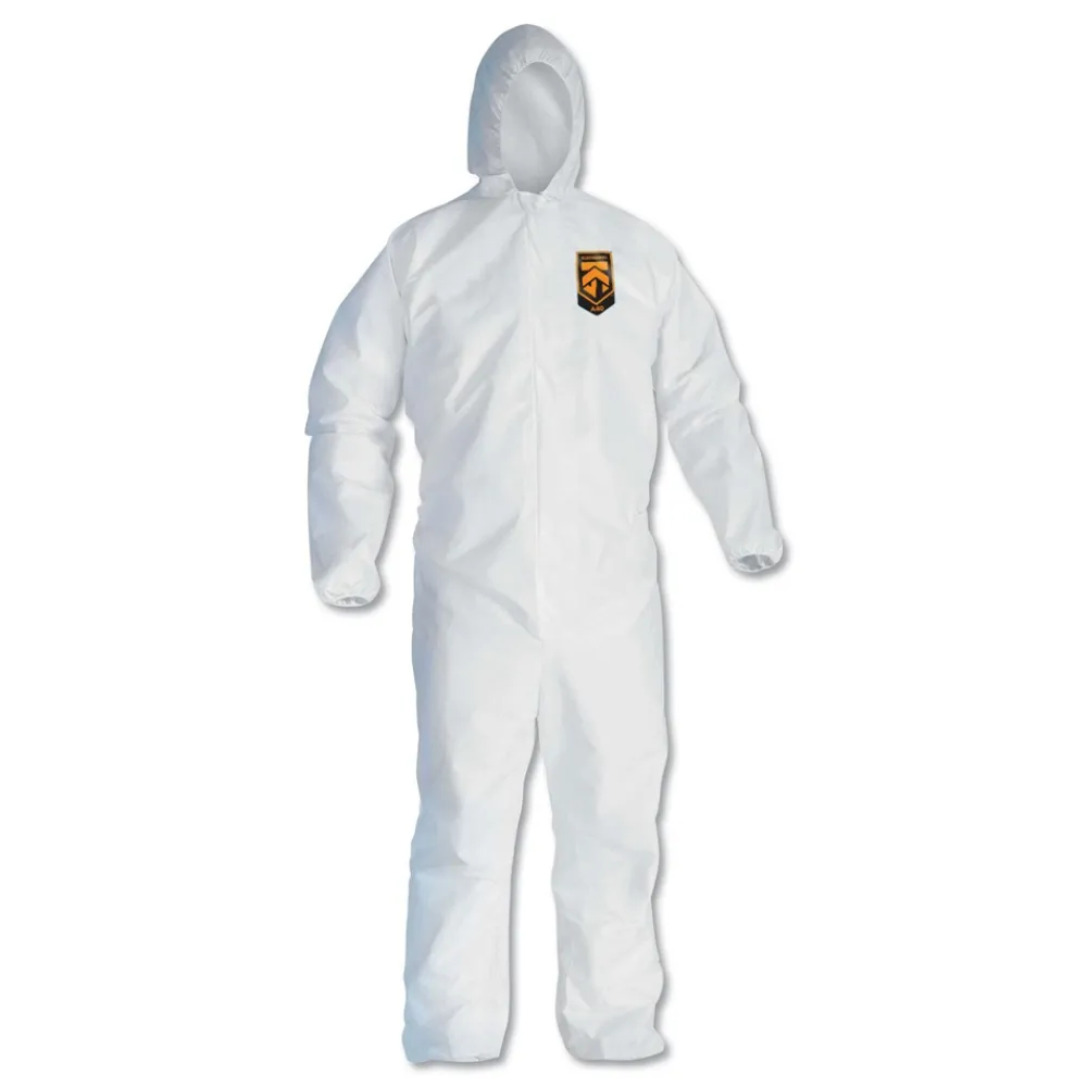 Online A40 Elastic-Cuff Ankle Hooded Coveralls - Triple Extra Large, White (25/Carton) Bib Overalls