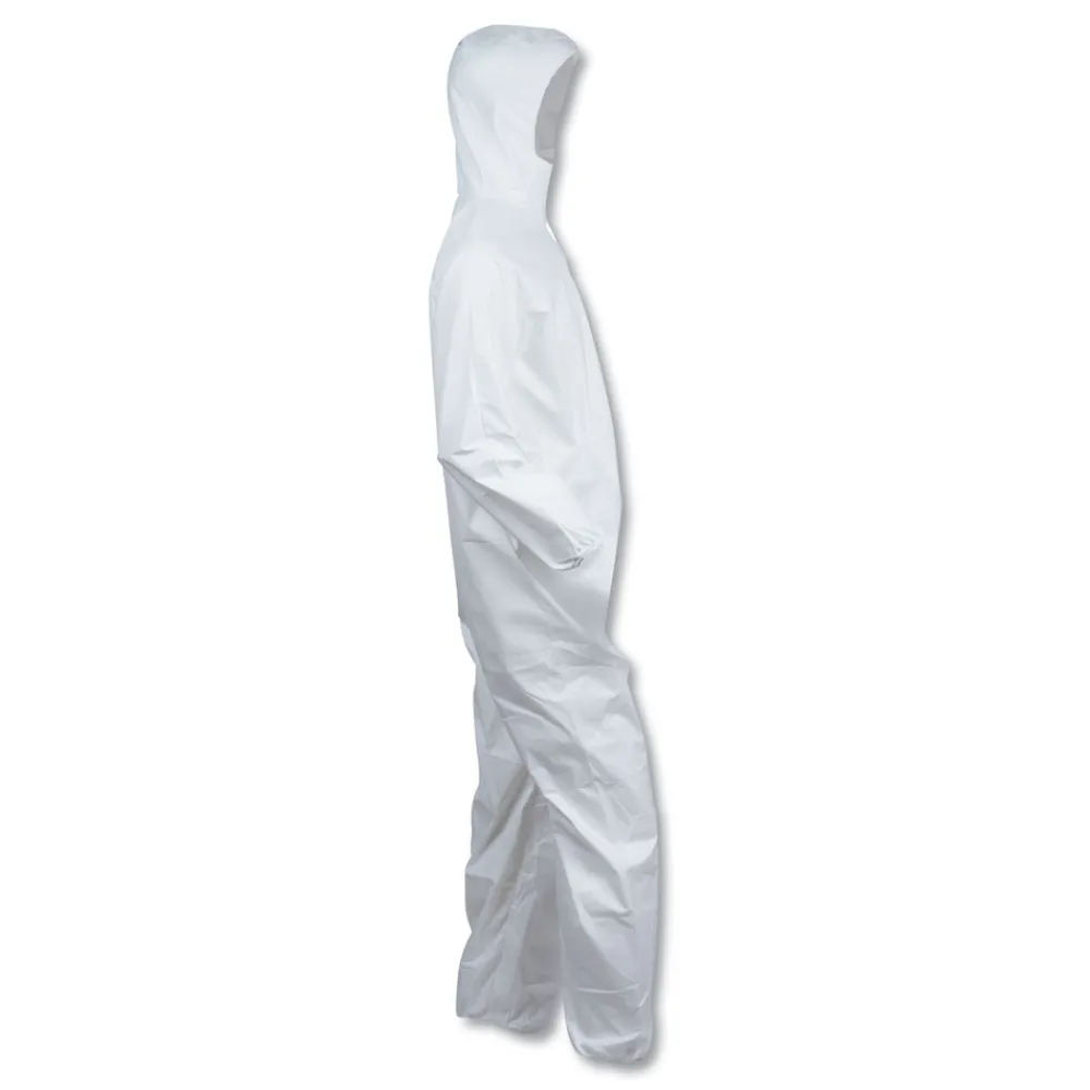 Online A40 Elastic-Cuff Ankle Hooded Coveralls - Triple Extra Large, White (25/Carton) Bib Overalls