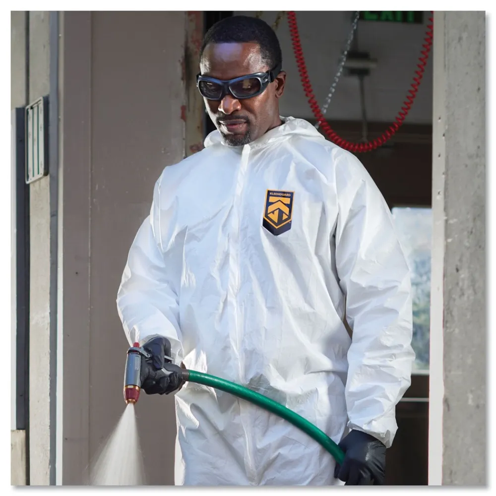 Online A40 Elastic-Cuff Ankle Hooded Coveralls - Triple Extra Large, White (25/Carton) Bib Overalls