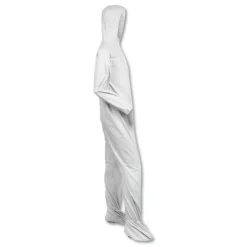 Clearance A40 Elastic-Cuff Ankle Hood and Boot Coveralls - 3X-Large White (25/Carton) Bib Overalls