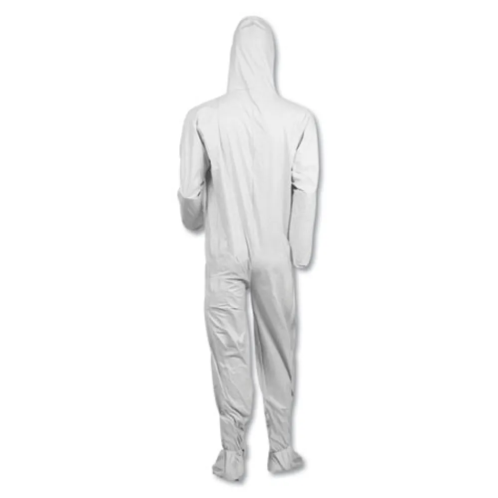 Clearance A40 Elastic-Cuff Ankle Hood and Boot Coveralls - 3X-Large White (25/Carton) Bib Overalls