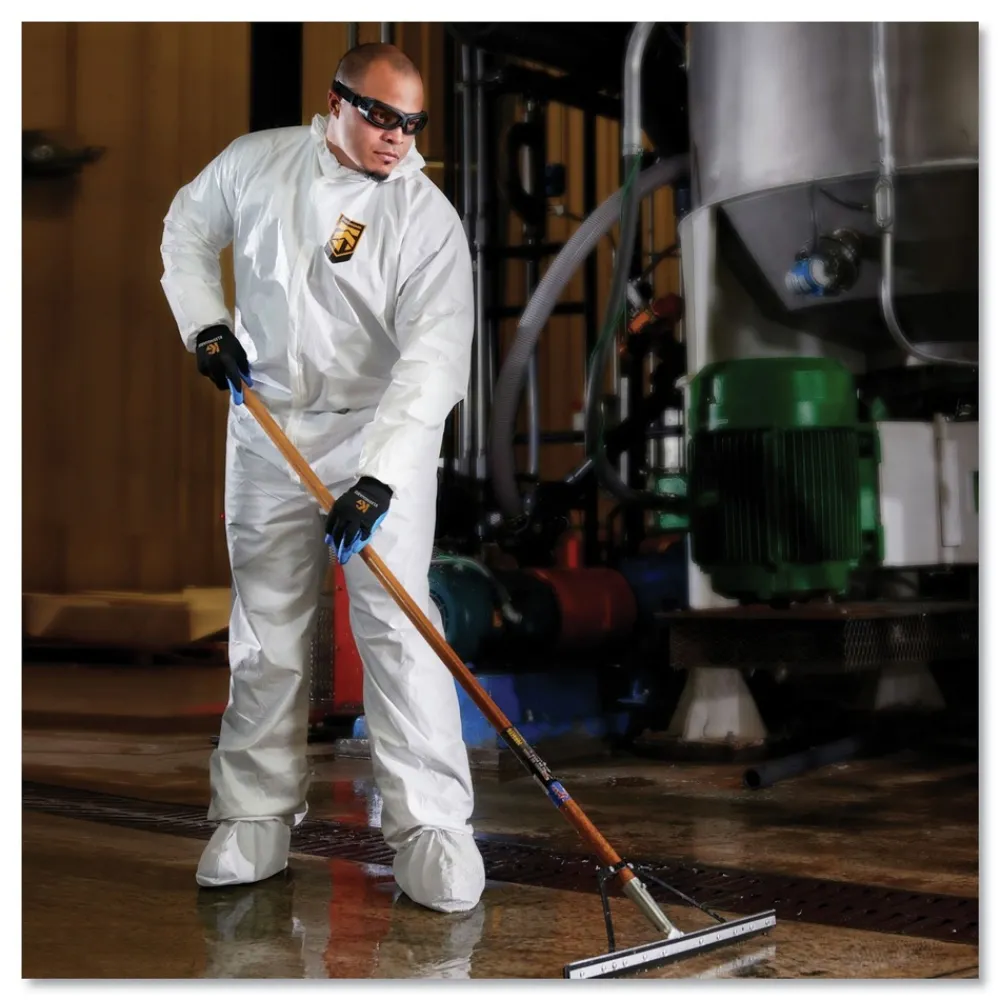 Sale A40 Elastic-Cuff Ankle, Hood, and Boot Coveralls - Large, White (25/Carton) Bib Overalls