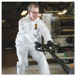 Sale A40 Elastic-Cuff Ankle, Hood, and Boot Coveralls - Large, White (25/Carton) Bib Overalls