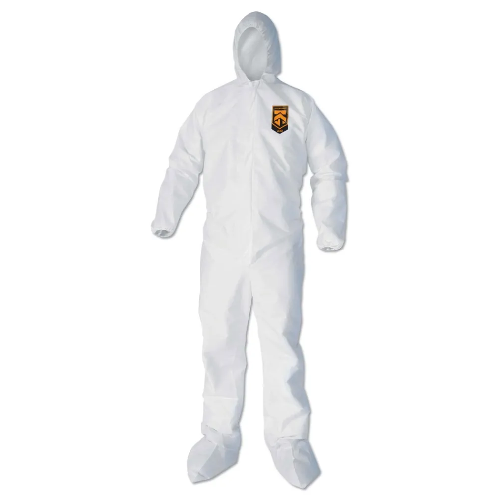 Online A40 Elastic-Cuff Ankle Hood And Boot Coveralls - 2X-Large,White (25/Carton) Bib Overalls