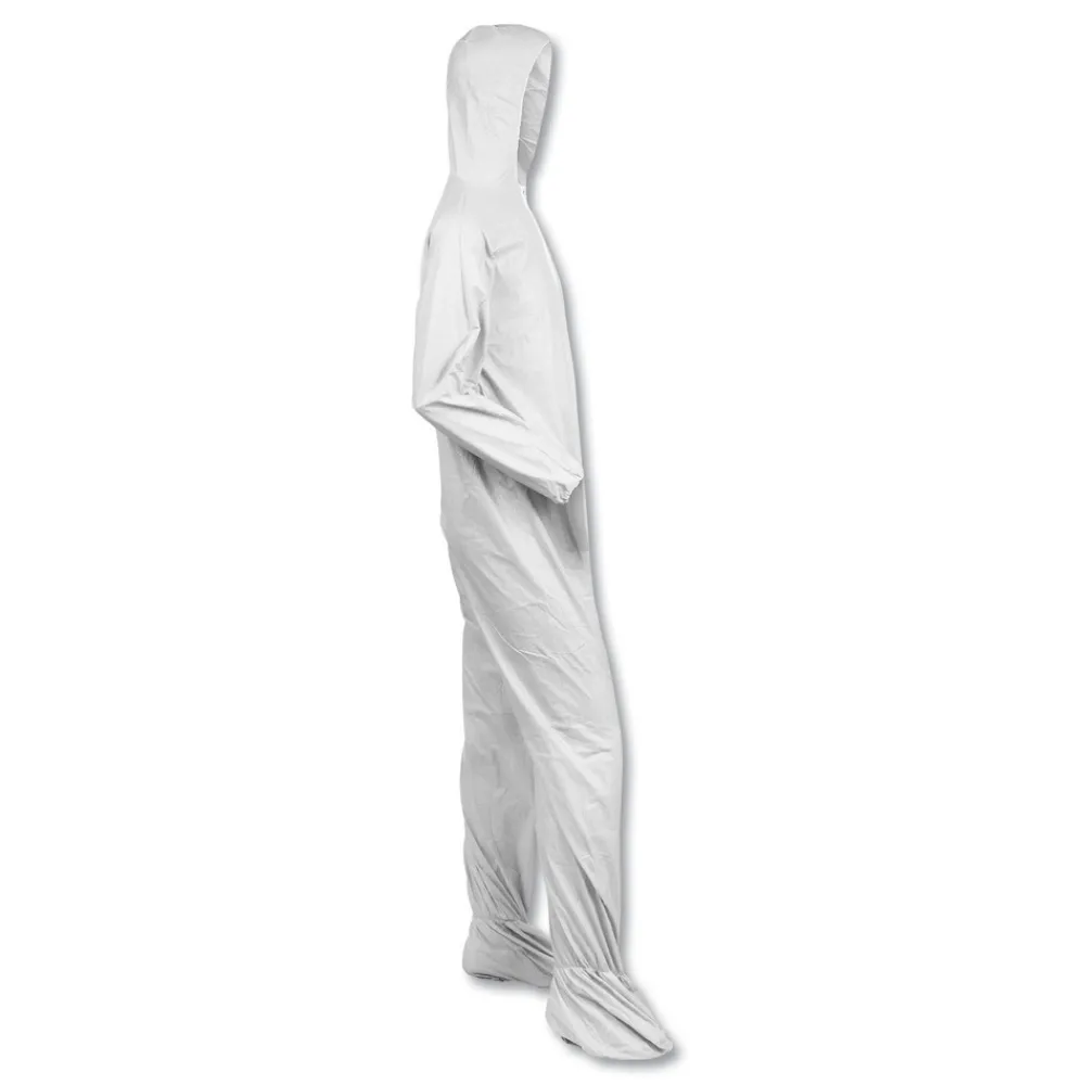 Online A40 Elastic-Cuff Ankle Hood And Boot Coveralls - 2X-Large,White (25/Carton) Bib Overalls
