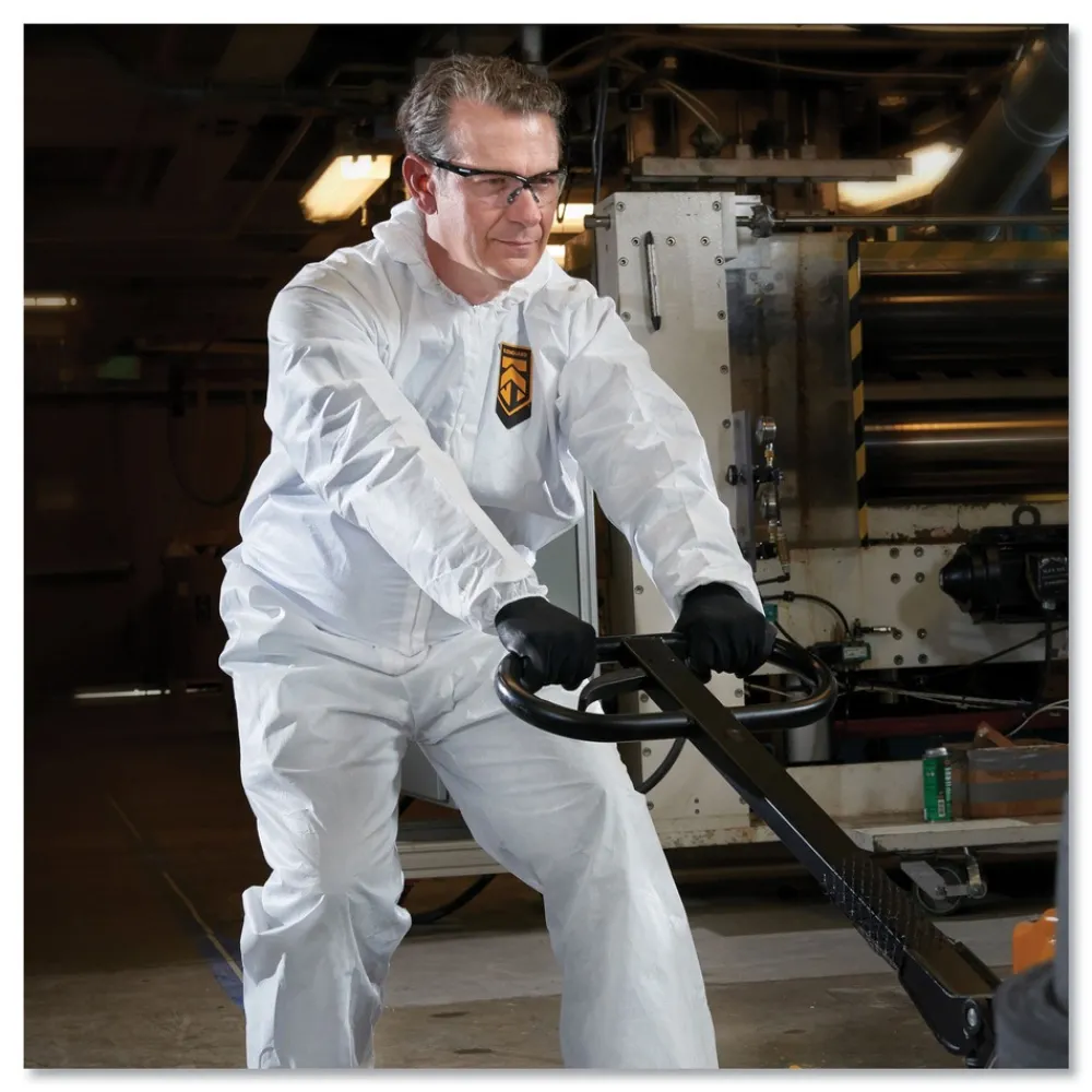 Online A40 Elastic-Cuff Ankle Hood And Boot Coveralls - 2X-Large,White (25/Carton) Bib Overalls