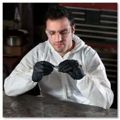 Hot A20 Hood and Elastic-Back Breathable Particle Protection Coveralls - Medium, White (24/Carton) Bib Overalls