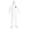 Sale A20 Hood, Boots, and Elastic-Back Breathable Particle Protection Coveralls - Large, White (24/Carton) Bib Overalls