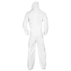 Sale A20 Hood, Boots, and Elastic-Back Breathable Particle Protection Coveralls - Large, White (24/Carton) Bib Overalls