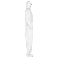 Sale A20 Hood, Boots, and Elastic-Back Breathable Particle Protection Coveralls - Large, White (24/Carton) Bib Overalls