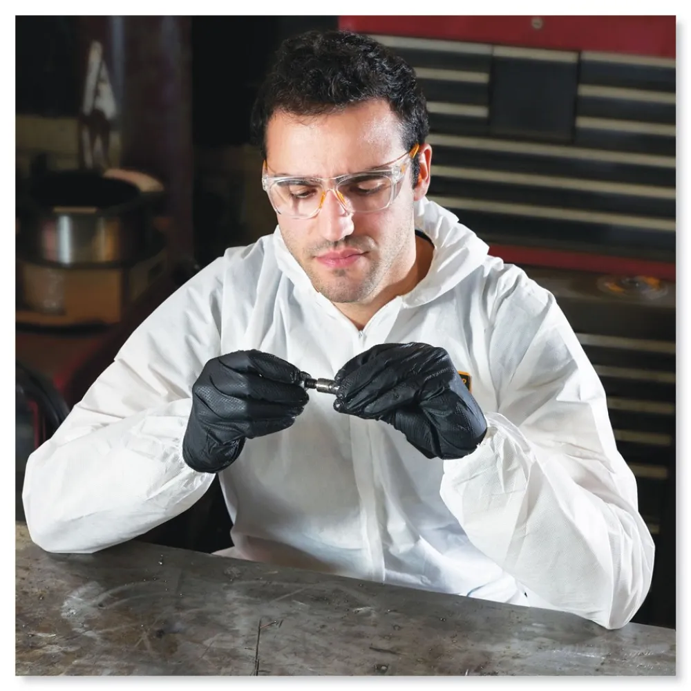 Sale A20 Hood, Boots, and Elastic-Back Breathable Particle Protection Coveralls - Large, White (24/Carton) Bib Overalls