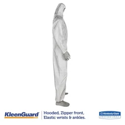 Outlet A35 Liquid and Particle Protection Coveralls Hooded - Large, White (25/Carton) Bib Overalls