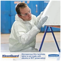 Outlet A35 Liquid and Particle Protection Coveralls Hooded - Large, White (25/Carton) Bib Overalls