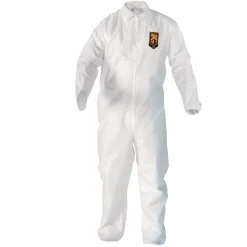 Best A20 Zip Front, Elastic-Back, Wrists, and Ankles Breathable Particle Protection Coveralls - Quadruple Extra Large, White (20/Carton) Bib Overalls