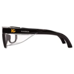 Hot Maverick Safety Glasses - Black Polycarbonate Frame, Clear Lens (12/Box) Eye Protection