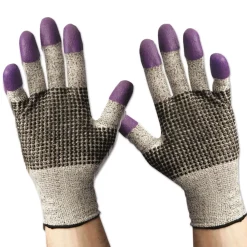 250mm Length G60 Purple Nitrile Gloves - X-Large, Black/White (12 Pairs/Carton) Work Gloves