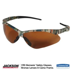 Online Nemesis Safety Glasses - Camo Frame/Bronze Lens Eye Protection