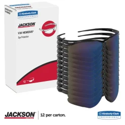 New Nemesis Safety Glasses - Black Frame/Blue Mirror Lens Eye Protection