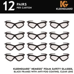 Online V30 Nemesi Foam Safety Glasses - Black Nylon Frame/Clear Polycarbonate Lens (12/Carton) Eye Protection
