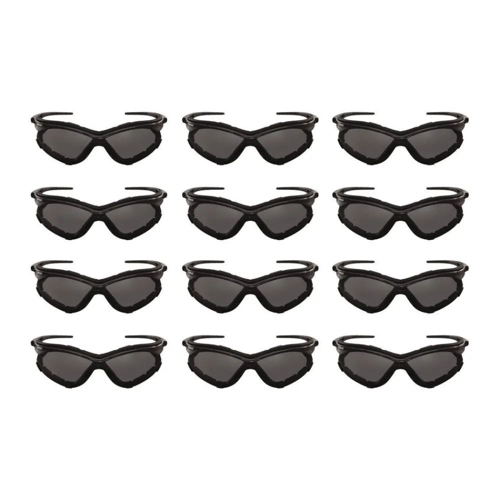 Online V30 Nemesis Foam Safety Glasses - Black Nylon Frame/Smoke Polycarbonate Lens (12/Carton) Eye Protection
