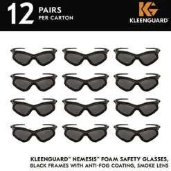 Online V30 Nemesis Foam Safety Glasses - Black Nylon Frame/Smoke Polycarbonate Lens (12/Carton) Eye Protection