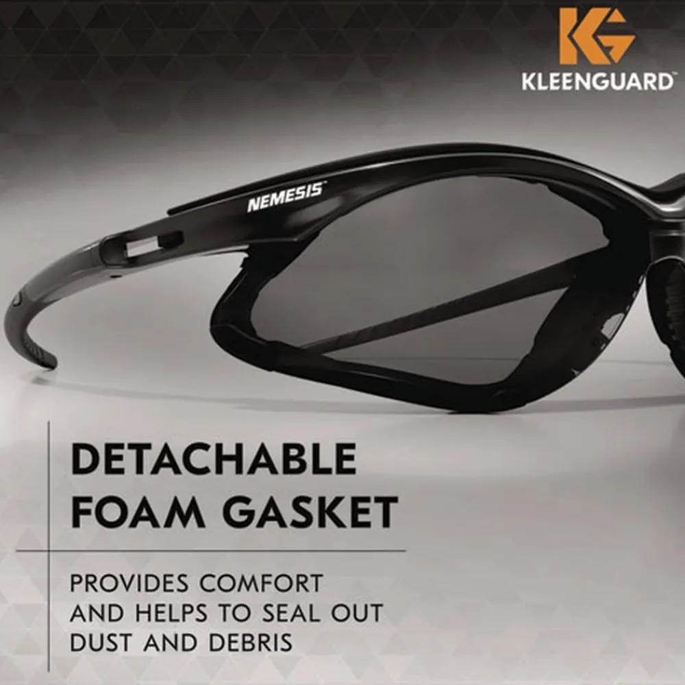 Online V30 Nemesis Foam Safety Glasses - Black Nylon Frame/Smoke Polycarbonate Lens (12/Carton) Eye Protection