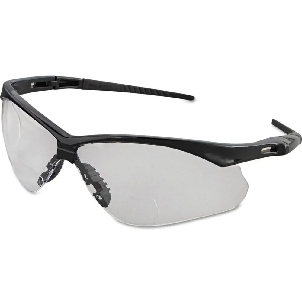 V60 Nemesis Rx Plus 2.0 Diopter Reader Safety Glasses - Black Frame/Clear Lens Eye Protection
