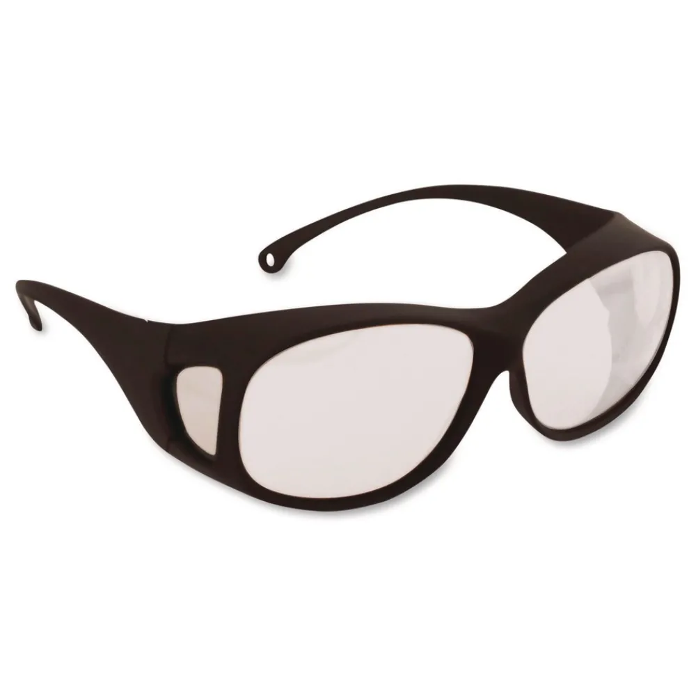 New V50 OTG Safety Eyewear - Black Frame/Clear Anti-Fog Lens Eye Protection