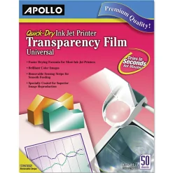Best VCG7033S-A 8.5 in. x 11 in. Quick-Dry Color Inkjet Transparency Film (50/Box) Paper & Printables