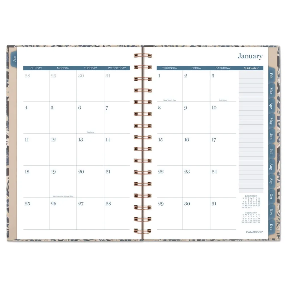 Best 8.5 in. x 5.5 in. 12-Month (Jan-Dec 2026) Elizabeth Weekly/Monthly Planner - Blue Cover Calendars & Planners