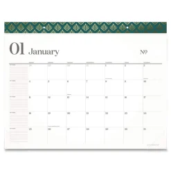 Sale 21.75 in. x 17 in. 12-Month (Jan-Dec): 2026 WorkStyle Monthly Desk Pad Calendar - White Sheets, Teal Headband/Clear Corners Calendars & Planners