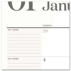 Sale 21.75 in. x 17 in. 12-Month (Jan-Dec): 2026 WorkStyle Monthly Desk Pad Calendar - White Sheets, Teal Headband/Clear Corners Calendars & Planners