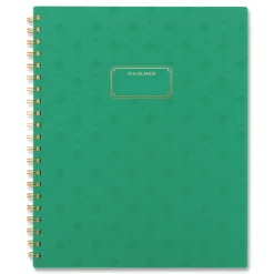 Clearance 11 in. x 8.5 in. 13-Month (Jan-Jan 2026) Badge Geo Weekly/Monthly Planner - Green Cover Paper & Printables