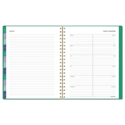 Clearance 11 in. x 8.5 in. 13-Month (Jan-Jan 2026) Badge Geo Weekly/Monthly Planner - Green Cover Paper & Printables