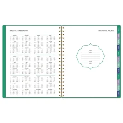Clearance 11 in. x 8.5 in. 13-Month (Jan-Jan 2026) Badge Geo Weekly/Monthly Planner - Green Cover Paper & Printables