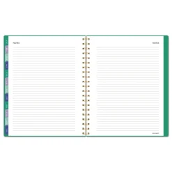Clearance 11 in. x 8.5 in. 13-Month (Jan-Jan 2026) Badge Geo Weekly/Monthly Planner - Green Cover Paper & Printables